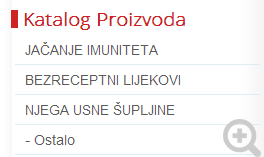 Pregled kategorija na stranici