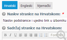 Kreiranje nove PodStranice